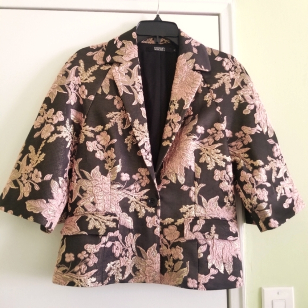 Badgley Mischka Jacquard Floral Blazer Size 6